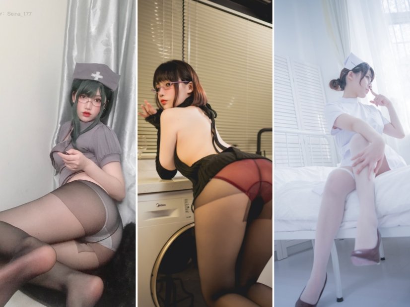 你十七鸽 – 全套4期及视频（白色护士/灰色护士/圣诞/宿醉毛衣)[1.3G]